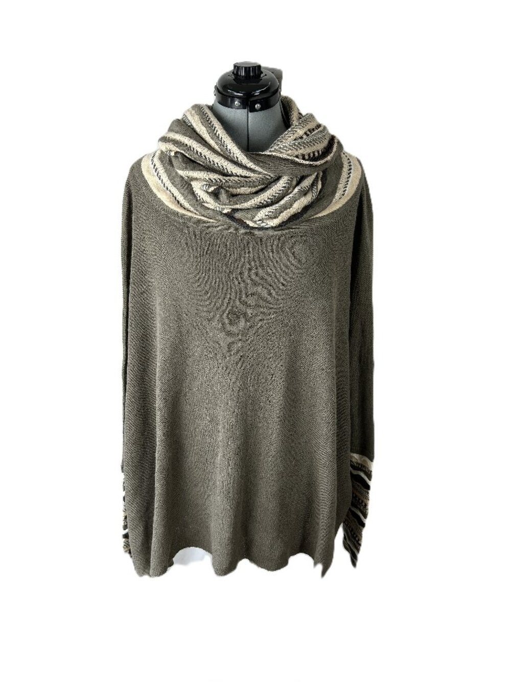 Simply Natural Alpaca Poncho Rossana Sweater Olive Standard Size NWT